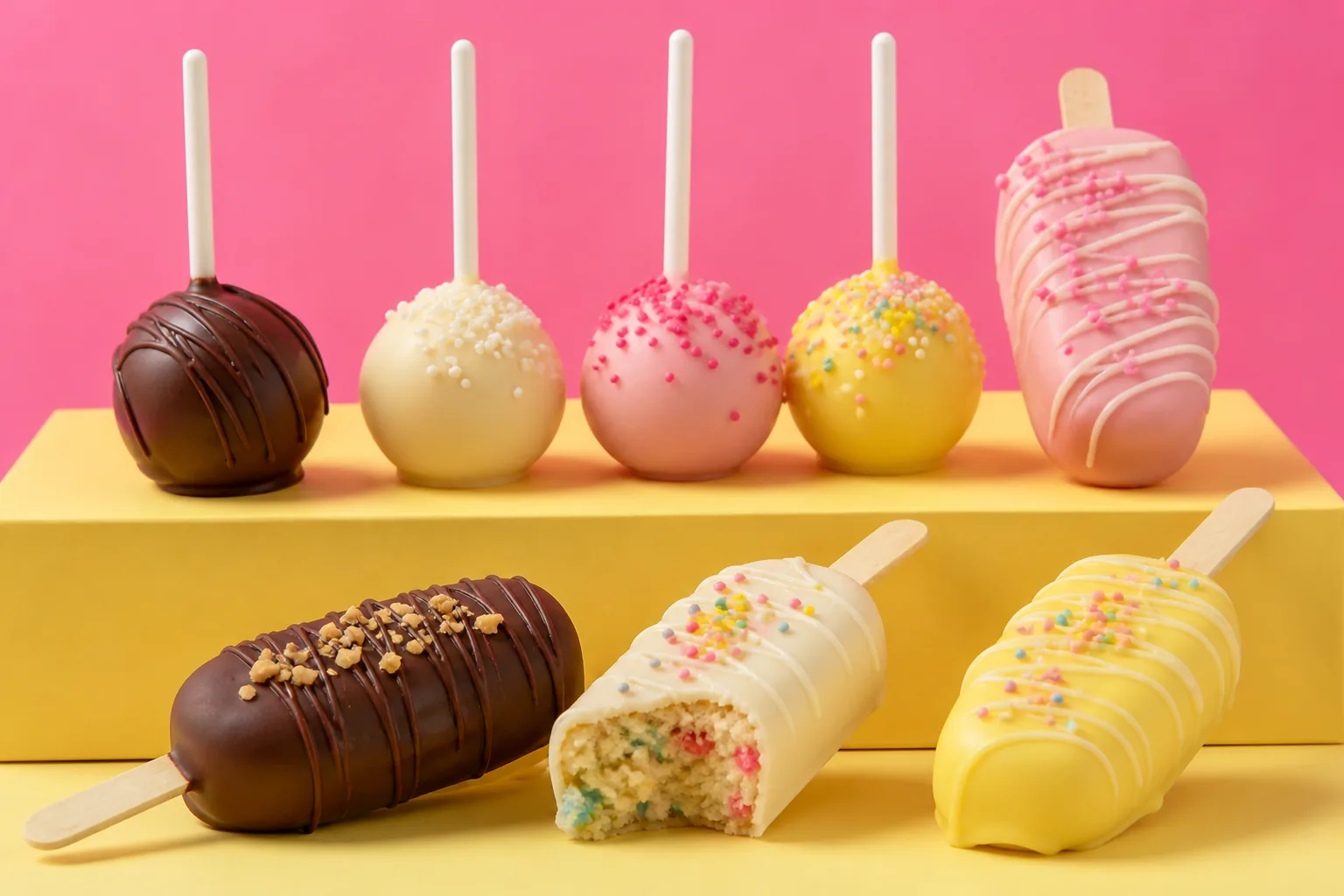 Cake Pops + Cakesicles assortment